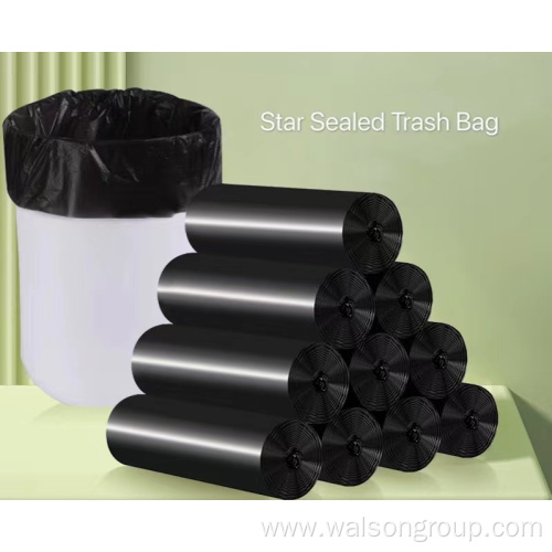 Flat plastic Transparent star-sealed garbage bags